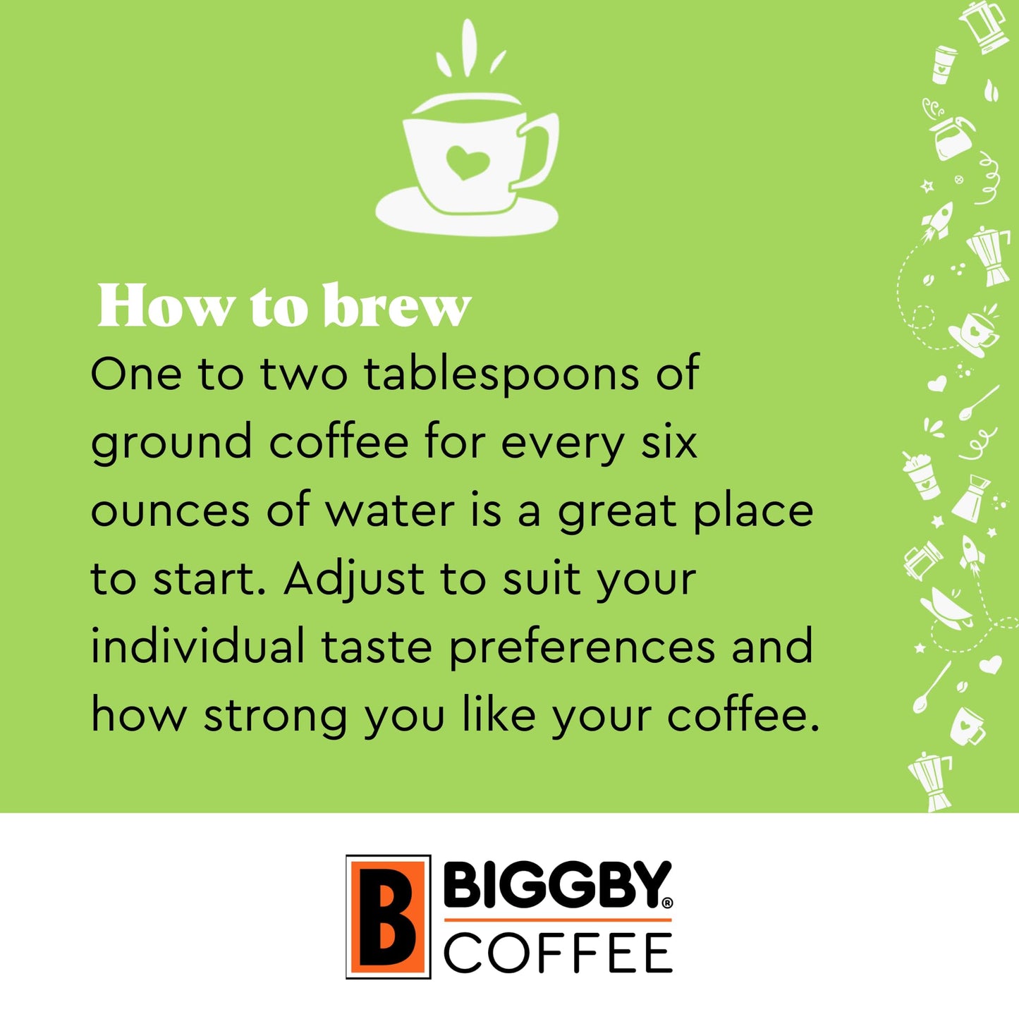 BIGGBY Brown Sugar spirit-inspired flavor Flavored Ground Coffee, Medium Roast, 12oz Vacuum Sealed Bag