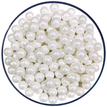Sentovac 10mm White Pearl Sprinkles Large Edible Cake Decorating Sugar Candy Cookie Cake Cupcake Topper Ice Cream Baking Decorat