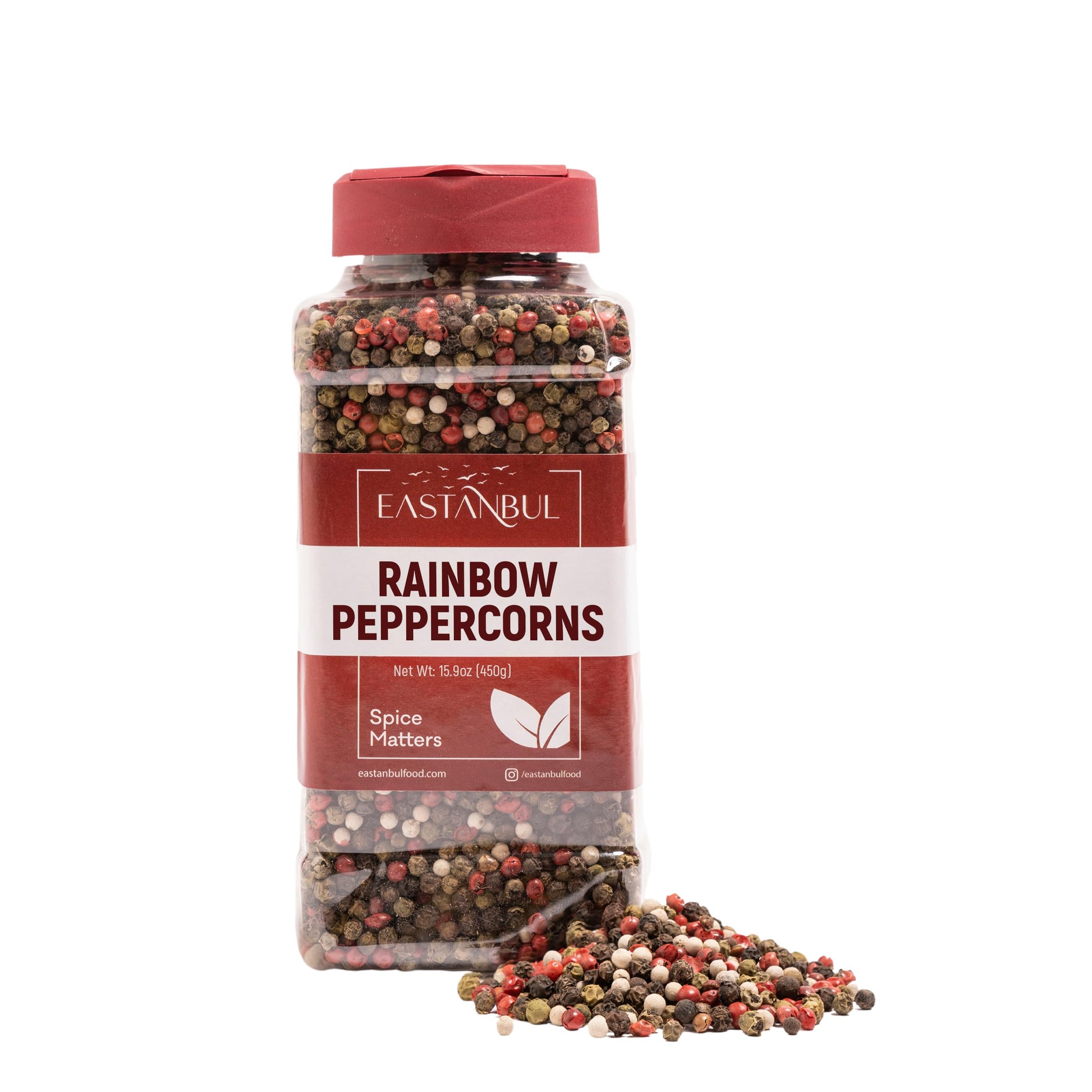 Eastanbul Rainbow Whole Peppercorns For Grinder Refill 1Lb, Peppercorns Whole Rainbow White, Green, Red, Black Pepper For Grinde