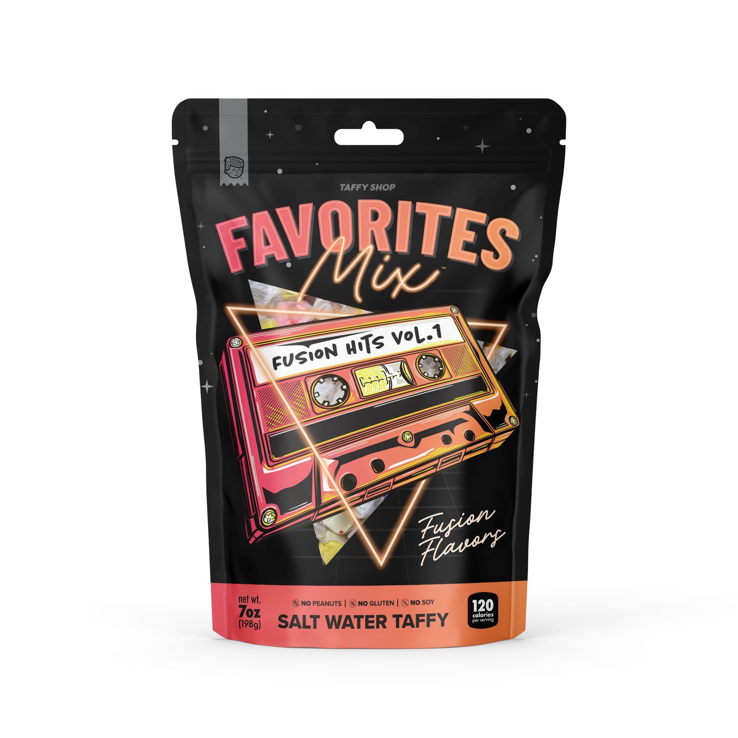 Taffy Shop Fusion Favorites, Salt Water Taffy - Gourmet Soft Chewy Candy, Variety Pack, Bulk Sweet Snack, Fresh Gift & Gluten-Fr