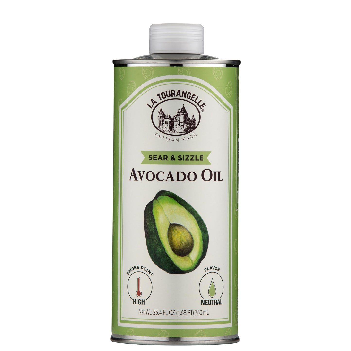La Tourangelle Avocado Oil, High Smoke Point, 25.4 Fl Oz, Refined Oil for High Heat Cooking and Frying