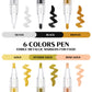 Edible Paint Pen 6 Colors Metallic Edible Markers Food Coloring Pen Shiny Food Glitter Paint For Cookies Decorating Fondant Icin