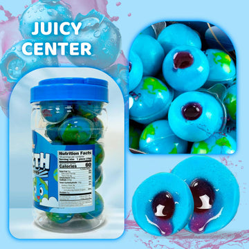 Apexy Planets Gummy Candy with Fruity Liquid Center Fat Free Fun & Delicious Space- Themed Treats Great for Halloween, Birthday,