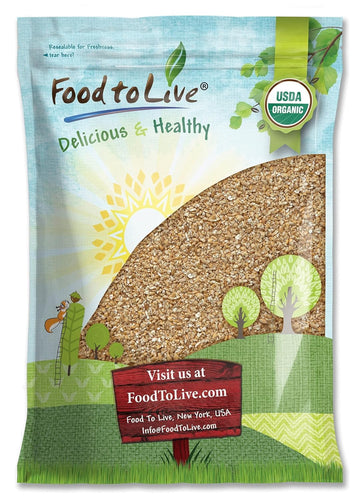 Food to Live - Organic Cracked Wheat Berries, 9 Pounds - Non-GMO. Cleaned, Crushed & Sifted Hard Red Winter Groats. Raw, Vegan, 