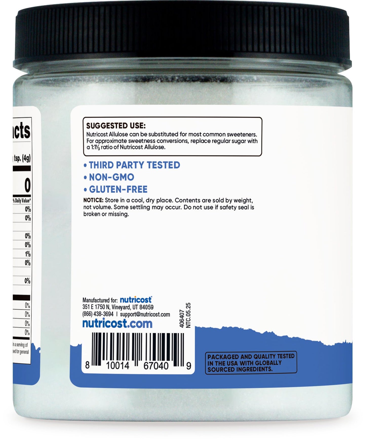 Nutricost Allulose Sweetener (1 LB) - KETO Sugar, 0 Calorie, Low Carb, Natural Sugar Alternative, Crystalline Powder