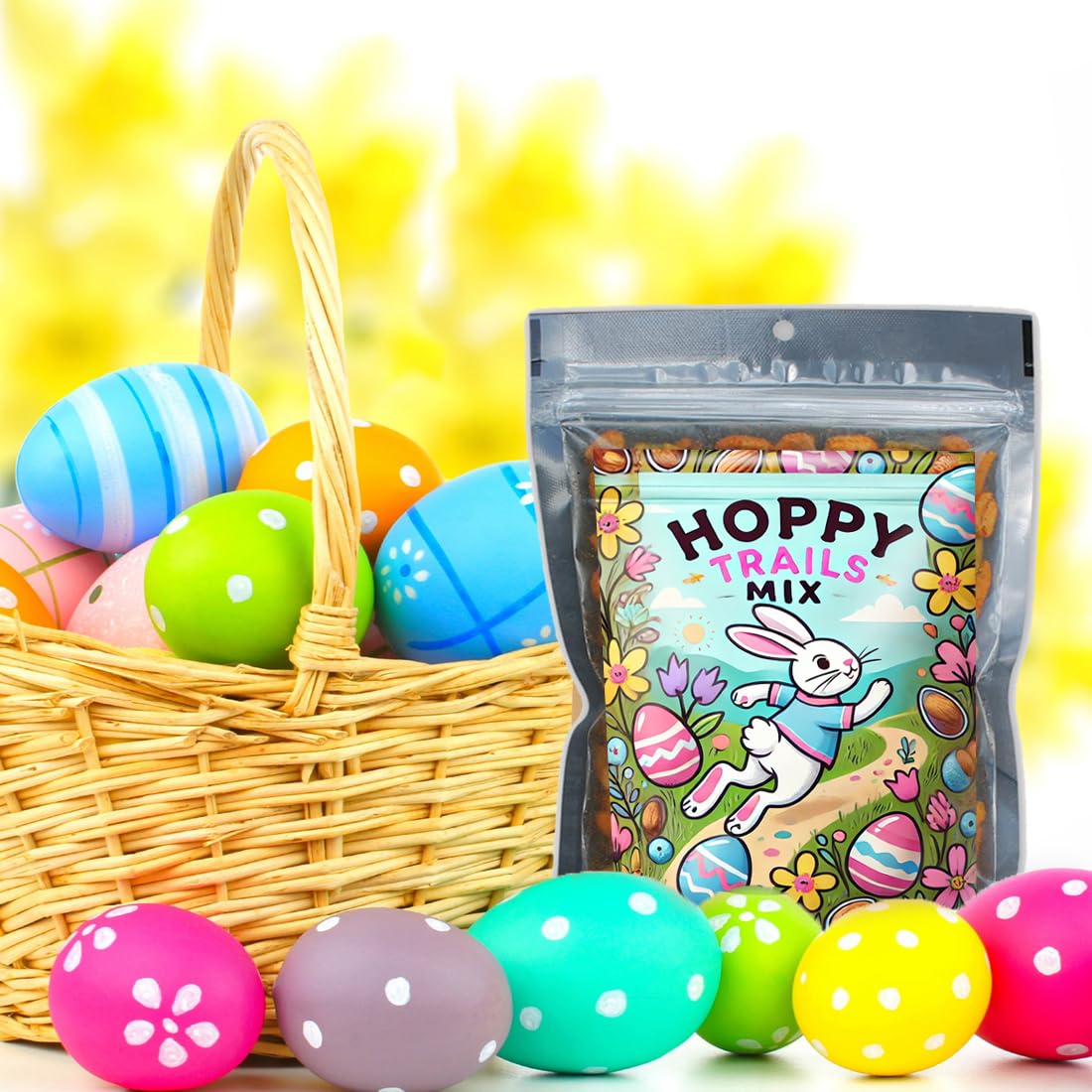 Gears Out Uncle Franks Hoppy Trails Mix - Easter Trail Mix with Peanuts, Pepitas, Churritos & Cashews, 9 Ounce Pack