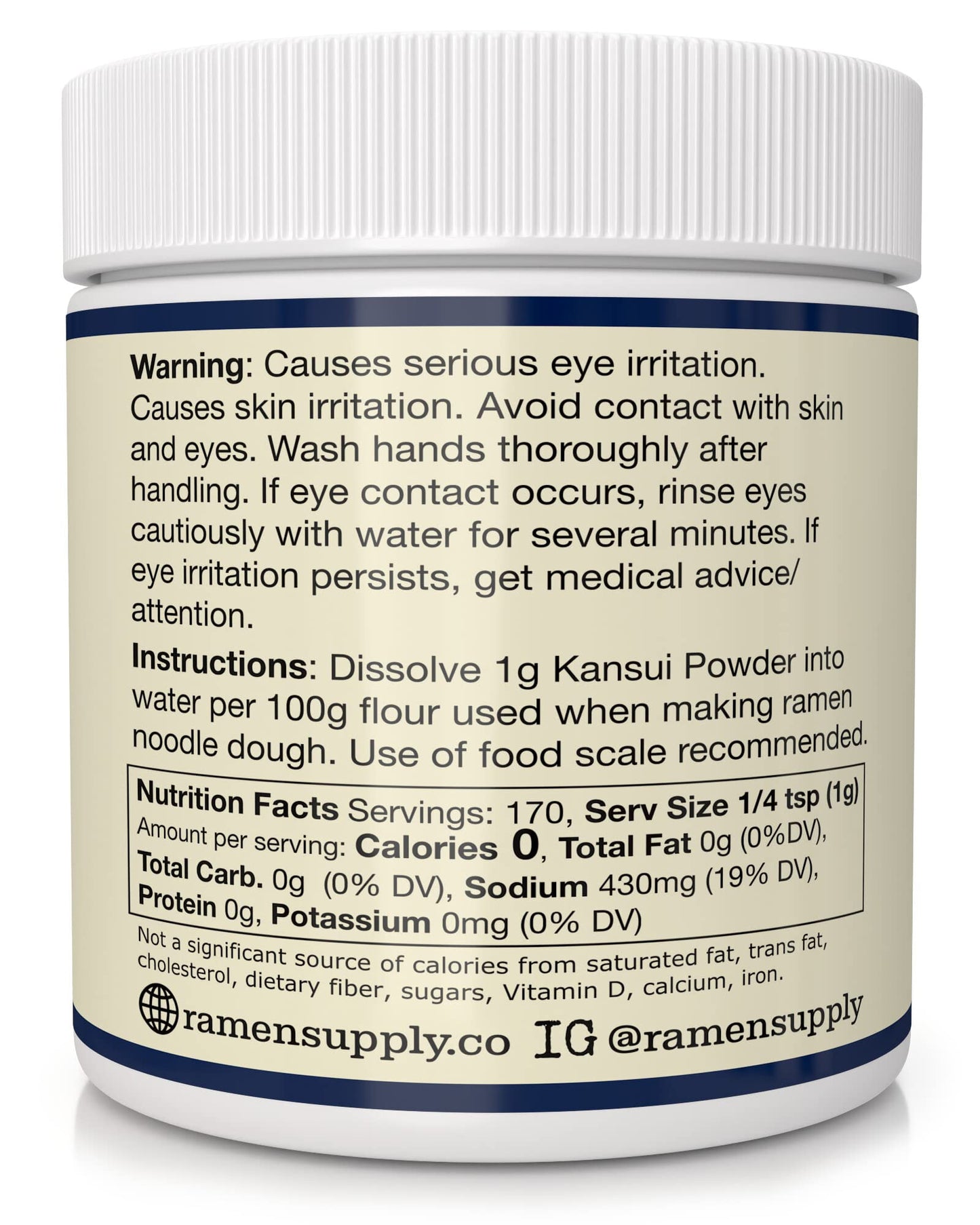 Kansui Powder For Making Fresh Ramen Noodles - Type 1 - Sodium Carbonate (6 Oz)