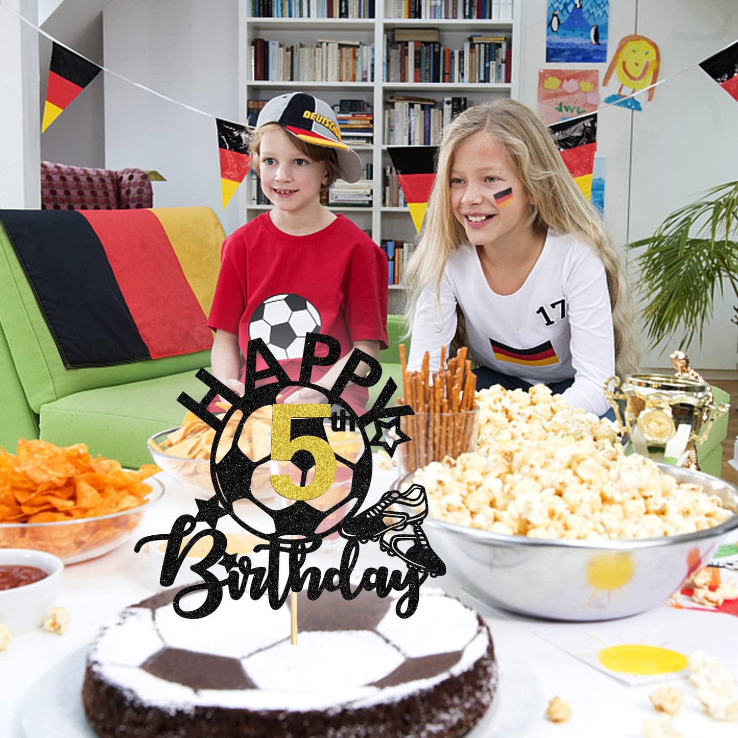 Soccer Happy 16Th Birthday Cake Topper, Soccer Players Toys/Football Soccer Theme Party Cake Decorations, 16 Years Old Birthday