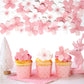 60 Pcs Edible Flowers Cake Topper Cupcake Toppers Decorations Wafer Paper Pink Cherry Blossom Flowers Wedding Themed Party Birth