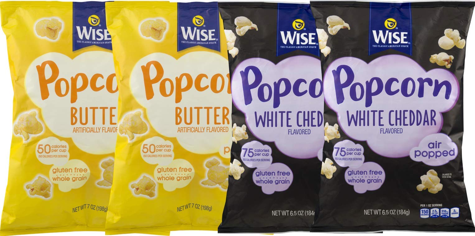 Wise Foods Butter & White Cheddar Air Popped Popcorn Variety 4-Pack