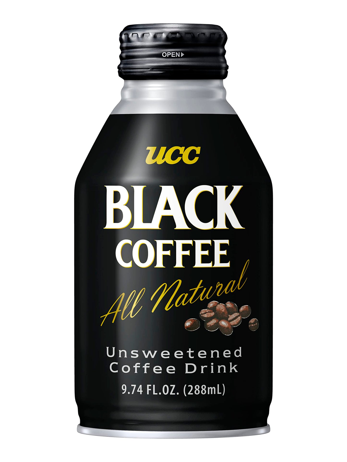 UCC Ready to Drink Black Coffee, All Natural, Unsweetened, 9.74 FL OZ, Pack of 24