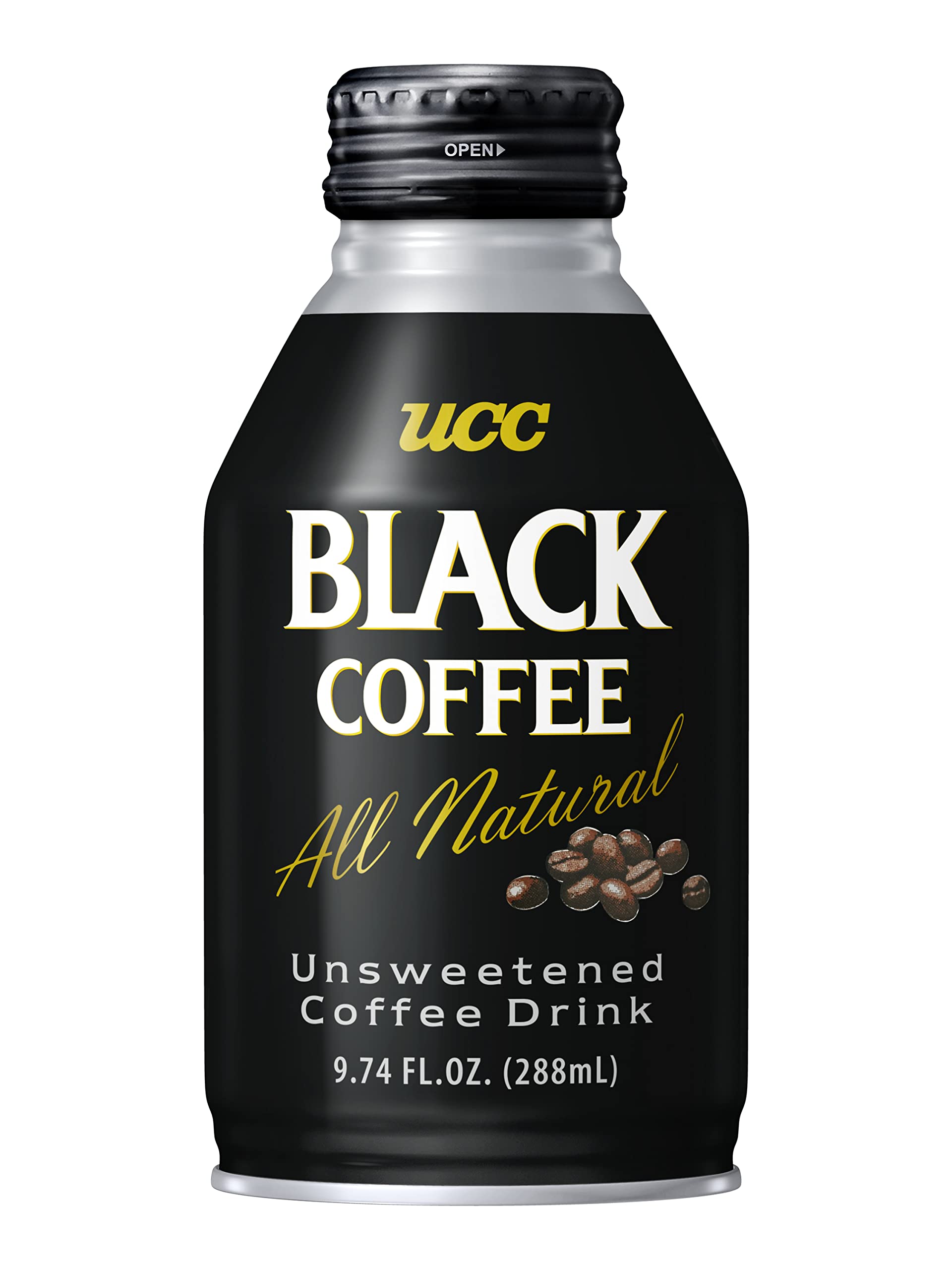 UCC Ready to Drink Black Coffee, All Natural, Unsweetened, 9.74 FL OZ, Pack of 24