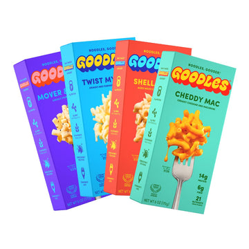 Goodles Mac & Cheese Assortment 4 Pack, 6Oz - 14G Protein, 6G Fiber With Prebiotics, 21 Plant-Based Nutrients And Made W/Real Ch