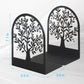 Bookends, Book Ends, Metal Bookend, Tree Of Life Bookend, Bookends For Shelves, Home Decorative Bookends For Heavy Books, Black