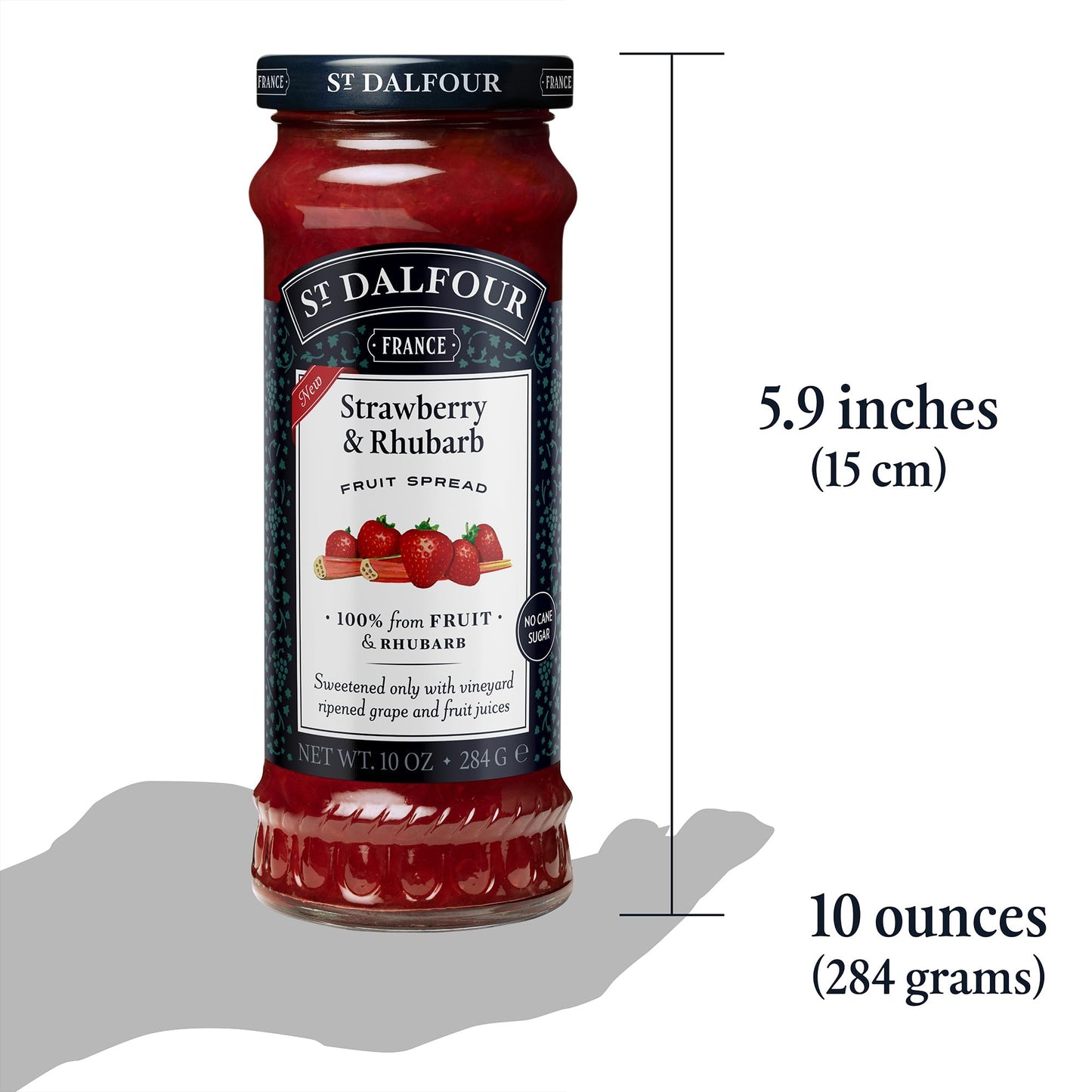 St. Dalfour Strawberry & Rhubarb Fruit Spread - 10oz - 100% from Fruit & Rhubarb  No Artificial Ingredients  Non-GMO  No Cane Sugars  All Natural