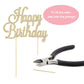 Crystal Creations Happy Birthday Cake Topper - Premium Gold Metal with Rhinestones - 1 Count