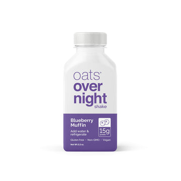 Oats Overnight Blueberry Muffin Bottled Shake - Gluten Free, Non-GMO, Vegan Friendly Breakfast Meal Replacement Shake with Powde