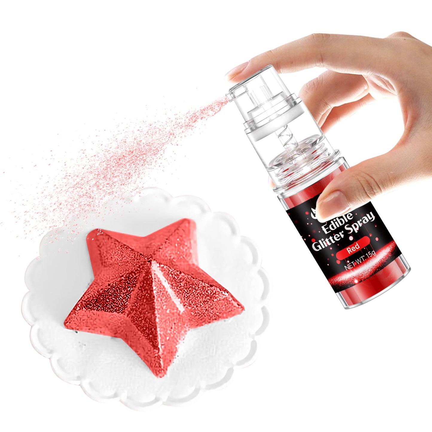 Red Edible Glitter Spray - 15G Edible Purple Glitter For Cakes Food Grade Shimmer Powder Cake Sprinkles For Cookie Decorating Ch