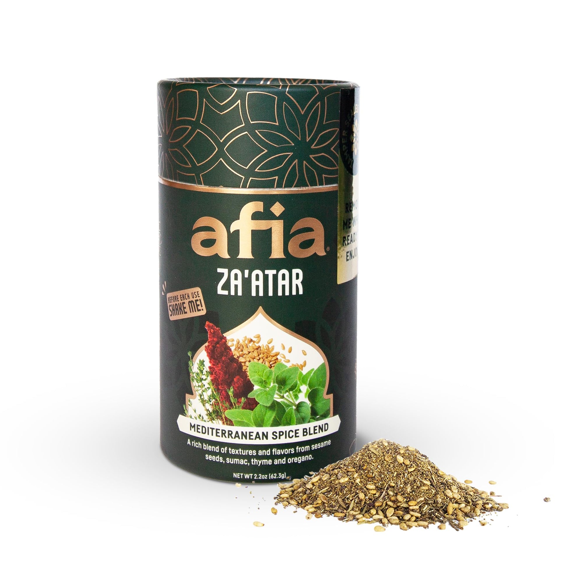 Afia Za'atar Spice Blend | Authentic Mediterranean Seasoning with Sumac, Toasted Sesame & Herbs | Perfect for Dips, Marinades, F