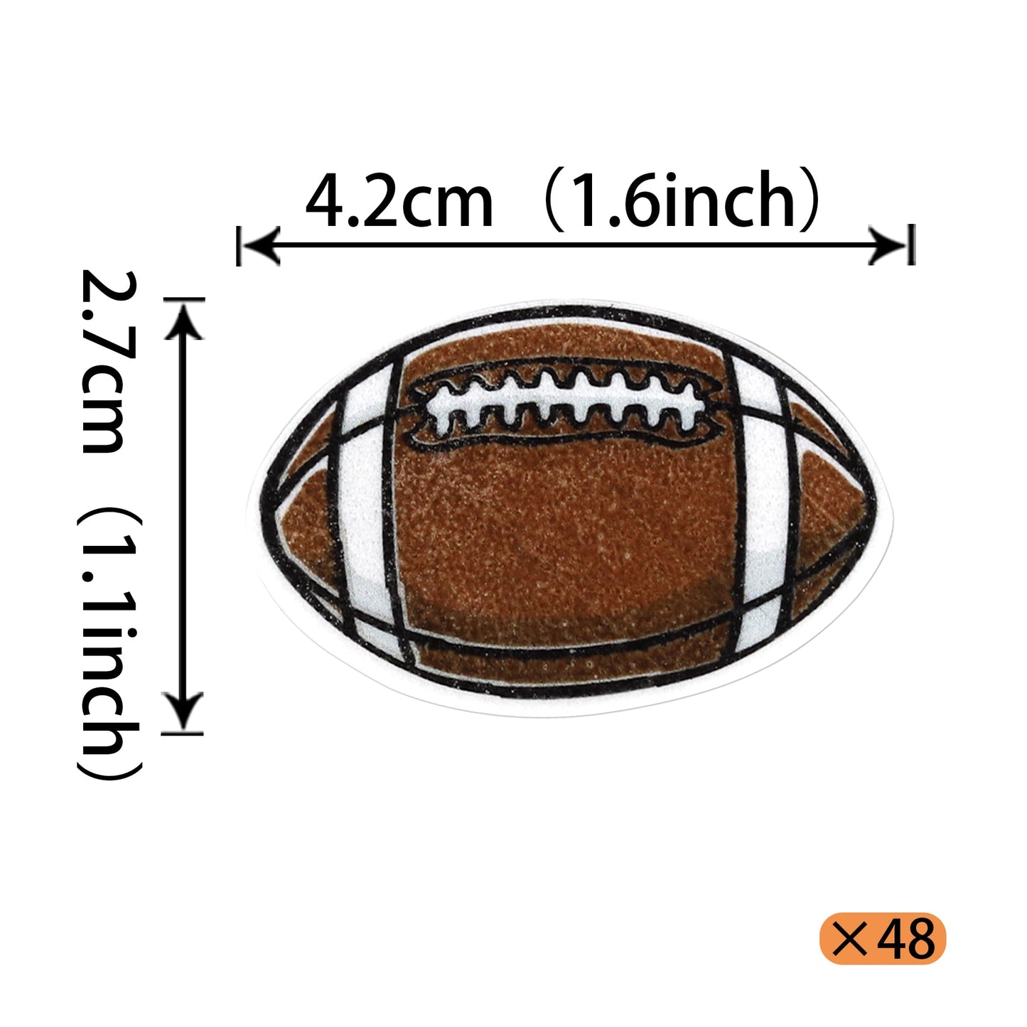 Rssta i 48 Pack Edible American Football Cupcake Toppers, Rugby Color, 1.6 x 1.1 inches, Perfect for Baby Showers and Birthday Parties
