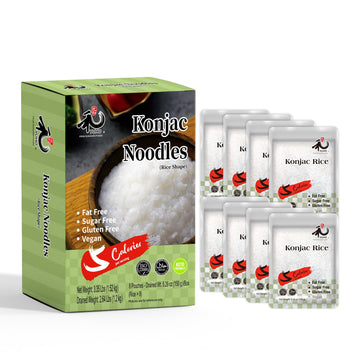 Yuho Shirataki Konjac Keto Rice: Gluten Free Plant Based Low Carbs Vegan Fat Free Noodle Rice - 8 Pack Inside 53.61 Oz
