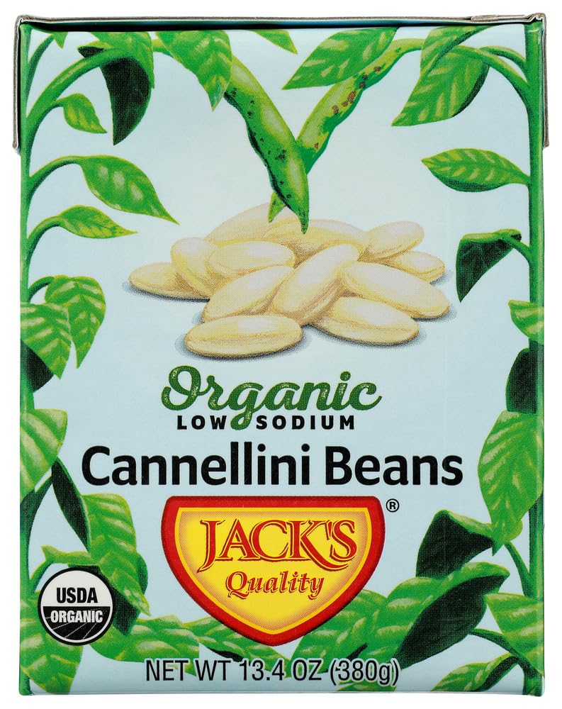 Jack'S | Organic Cannellini White Beans 13.4 Oz. | Filled With Protein & Fiber, Low Sodium & Non-Gmo | (8-Pack)