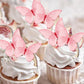 48 Pcs Edible Butterfly Cupcake Toppers - Wafer Paper For Cake Decorating - Pink Butterfly Theme Baby Shower, Wedding, Birthday