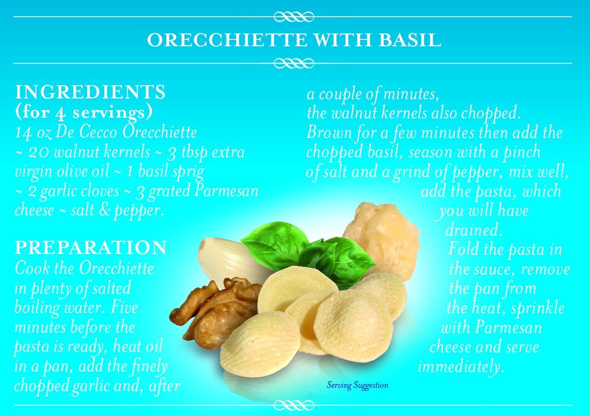 De Cecco Orecchiette Pasta, Semolina, 1 Pound (Pack of 5), Model VSS0091