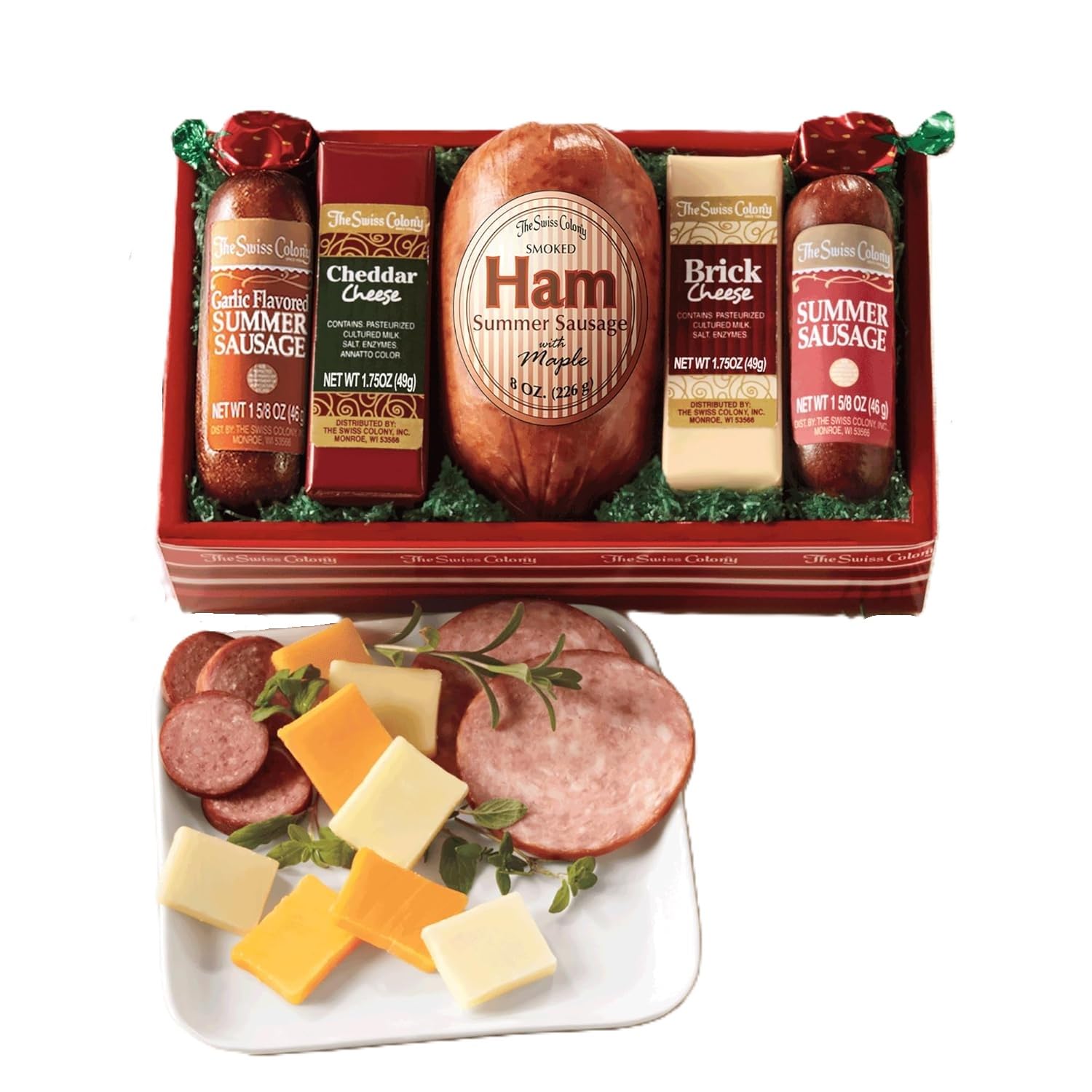 The Swiss Colony High 5 Assorted Summer Sausages and Cheeses Meats and Cheeses Gift Basket