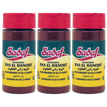 Sadaf Ras El Hanout Seasoning - Ancient Moroccan Blend of Spices - Perfect for your couscous, tagine, b'stila and more (2 Oz bot