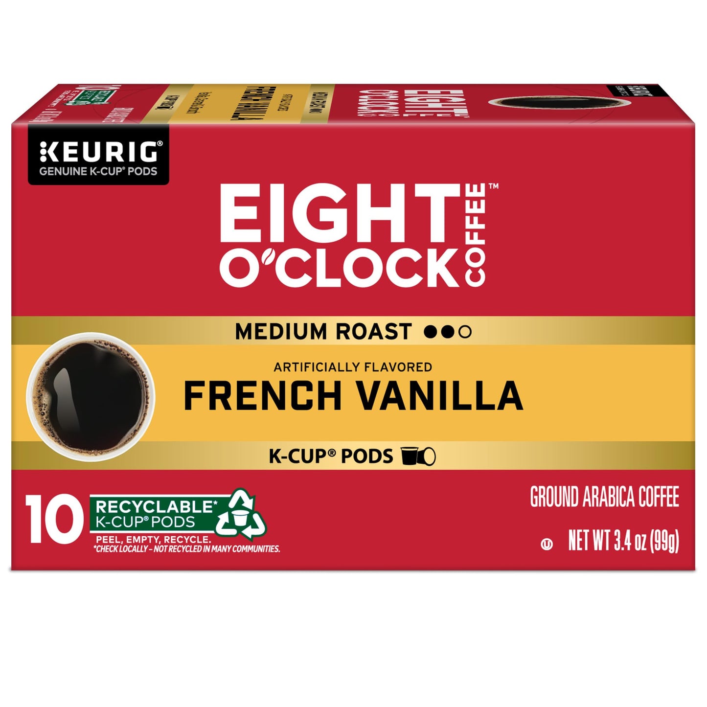 Eight OClock Coffee French Vanilla  Single-Serve Coffee K-Cup Pods  Medium Roast  60 Count