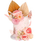 22 Pcs Boho Cake Topper Flower Cake Toppers Flower Palm Leaves Faux Flowers Butterfly Balls Butterfly Cake Topper Decorations Fa