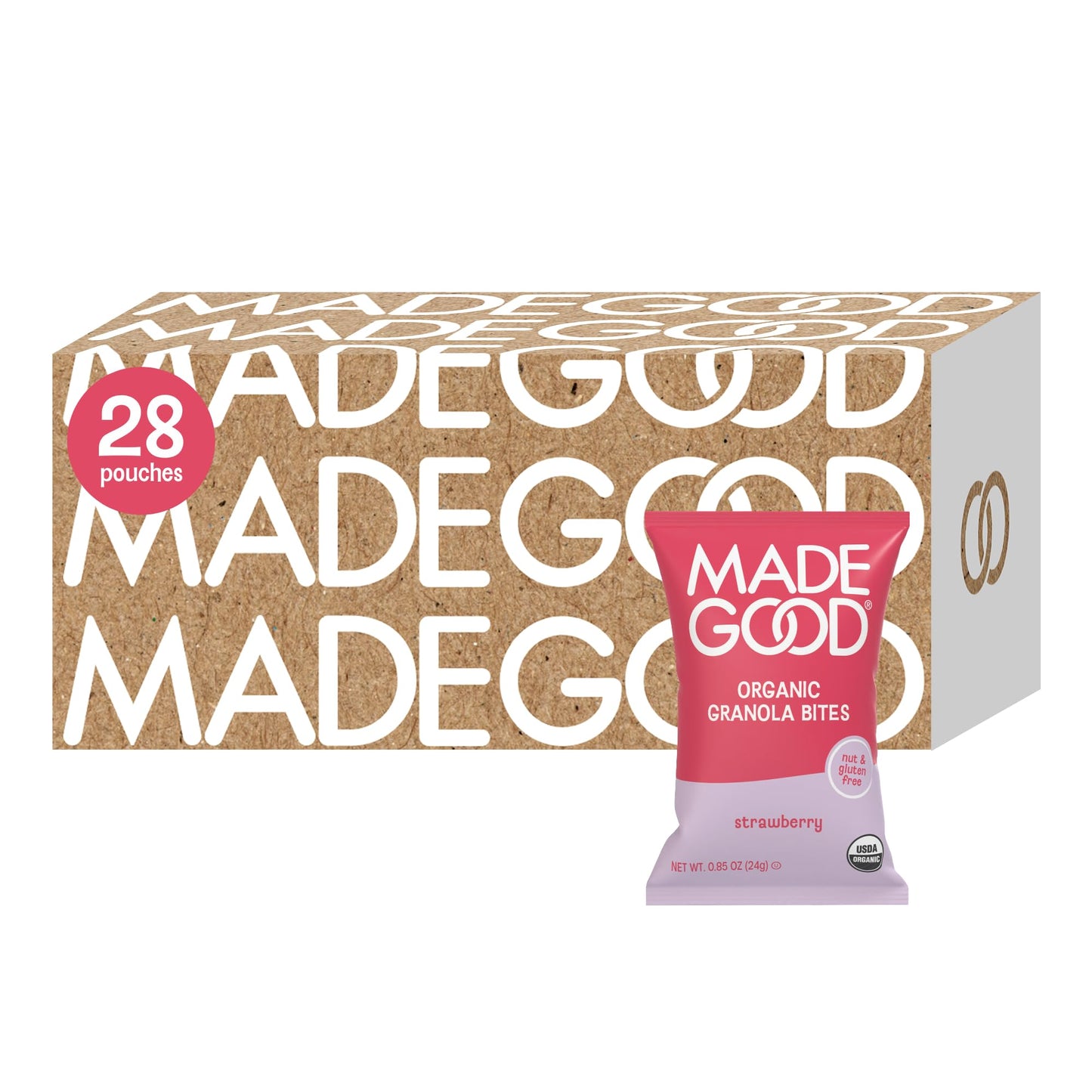 Madegood Strawberry Granola Bites, 28 Count, Gluten Free And Organic Snacks