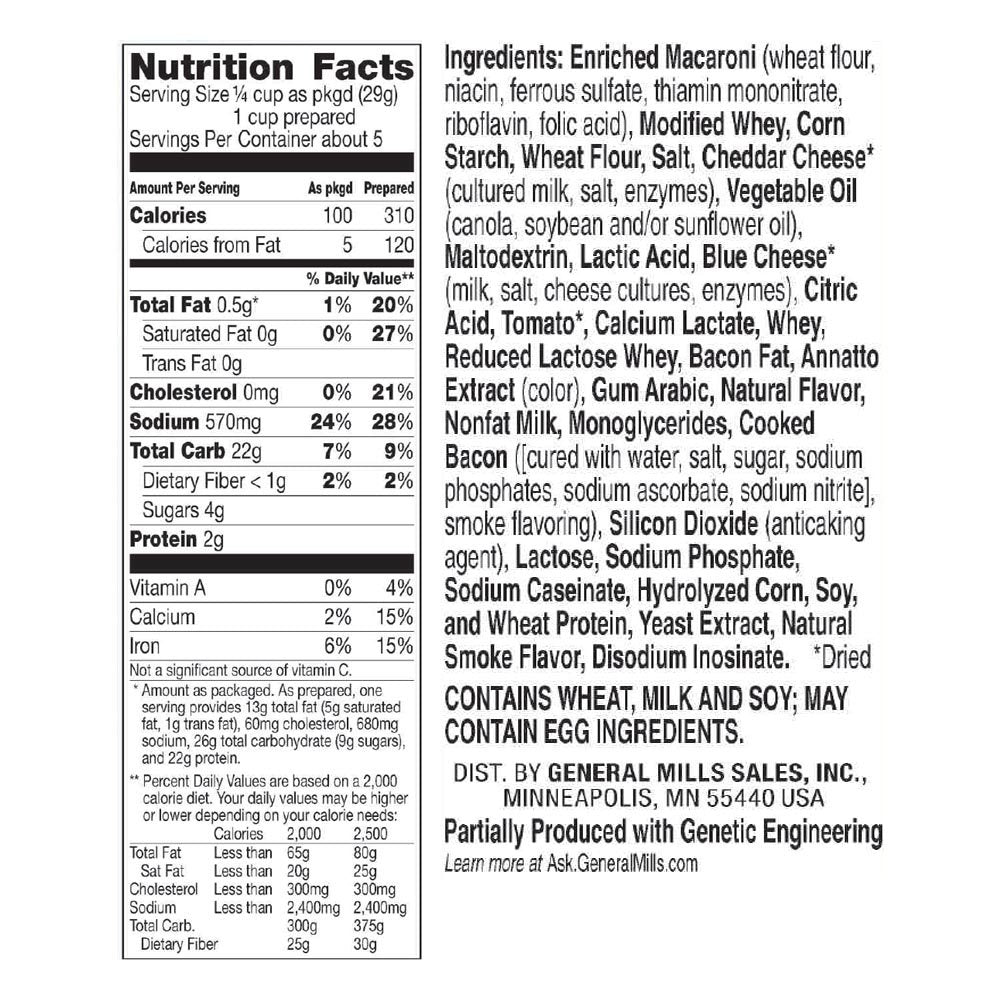 Hamburger Helper, Bacon Cheeseburger Macaroni Meal, 5.1 oz (Pack of 6)