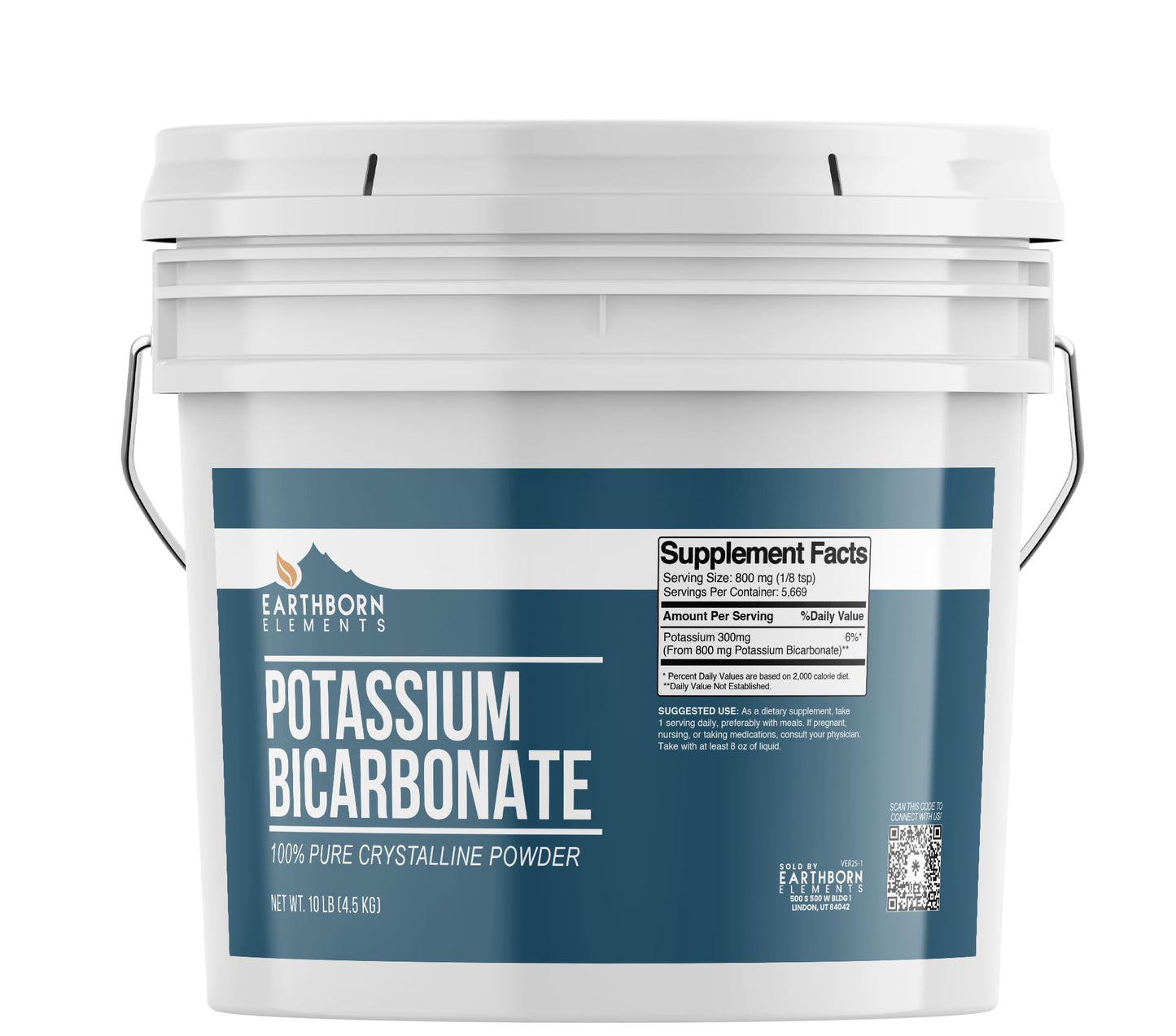 Earthborn Elements Potassium Bicarbonate for Wine, Cheese, Brewing - 1 Gallon, 9.84 lbs