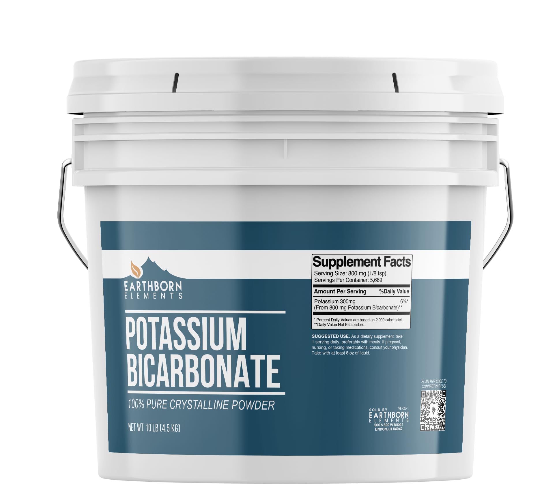 Earthborn Elements Potassium Bicarbonate for Wine, Cheese, Brewing - 1 Gallon, 9.84 lbs