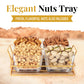 Nuts Gift Basket, Luxurious And Elegant 4 Sectional Premium Reusable Glass Tray, Perfect Holiday Food Gift Basket For Fathers Da