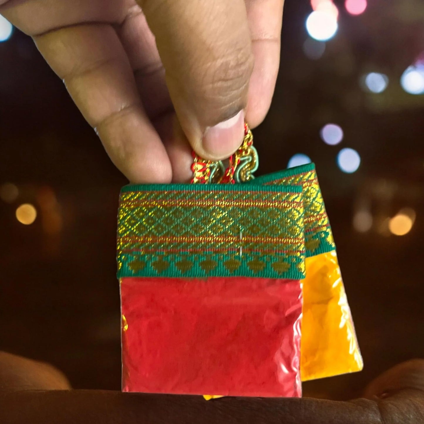 Lovenspire Haldi Kumkum Packets Bulk 10 Pc Handbag Style Mini Packs Enhanced Sindoor And Turmeric Powder Combo - Hindu Thamboolam Set For Indian Wedding Havan Durga Puja Festive Essentials Return Gift