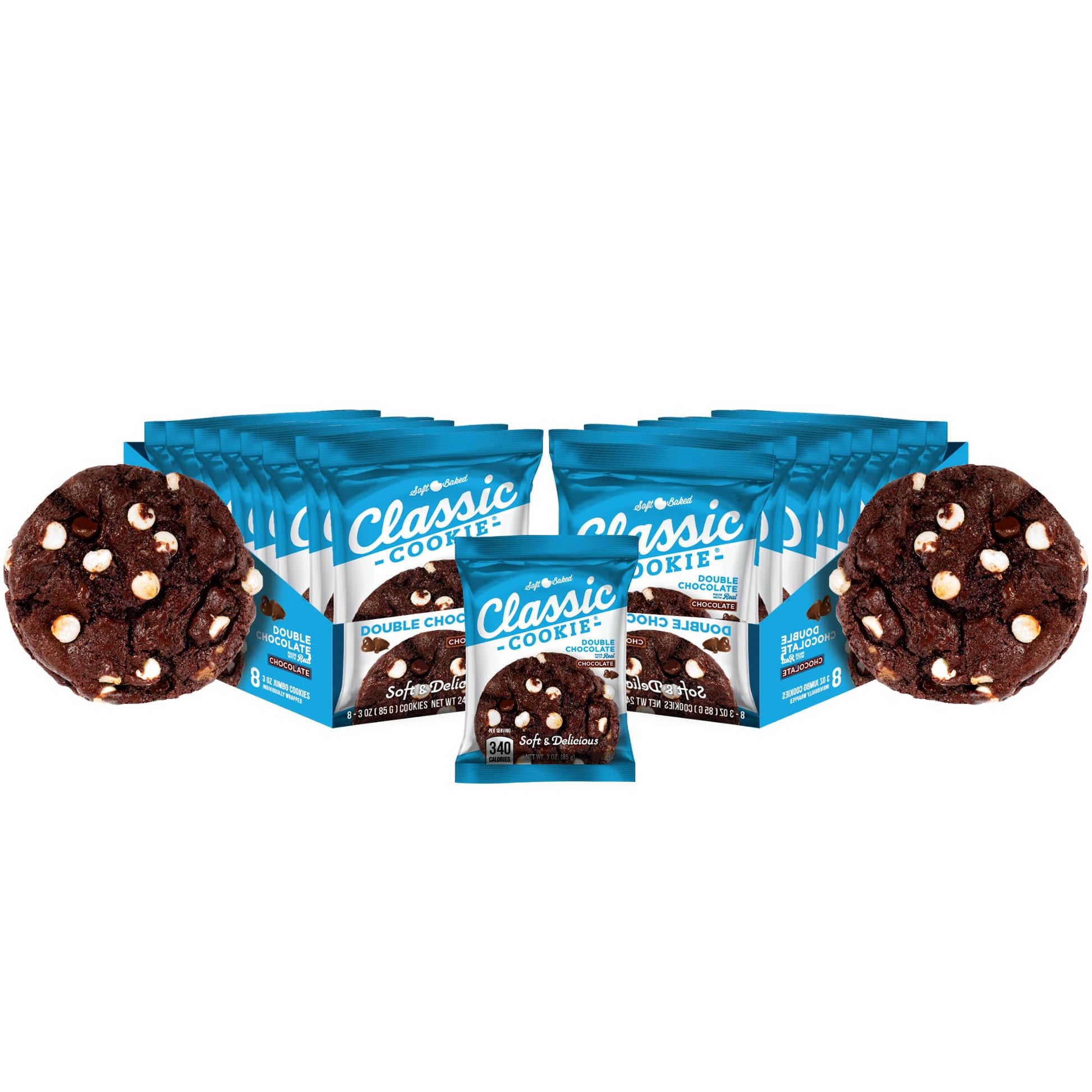 Classic Cookie Soft Baked Double Chocolate Cookies  2 Boxes  16 Individually Wrapped Cookies