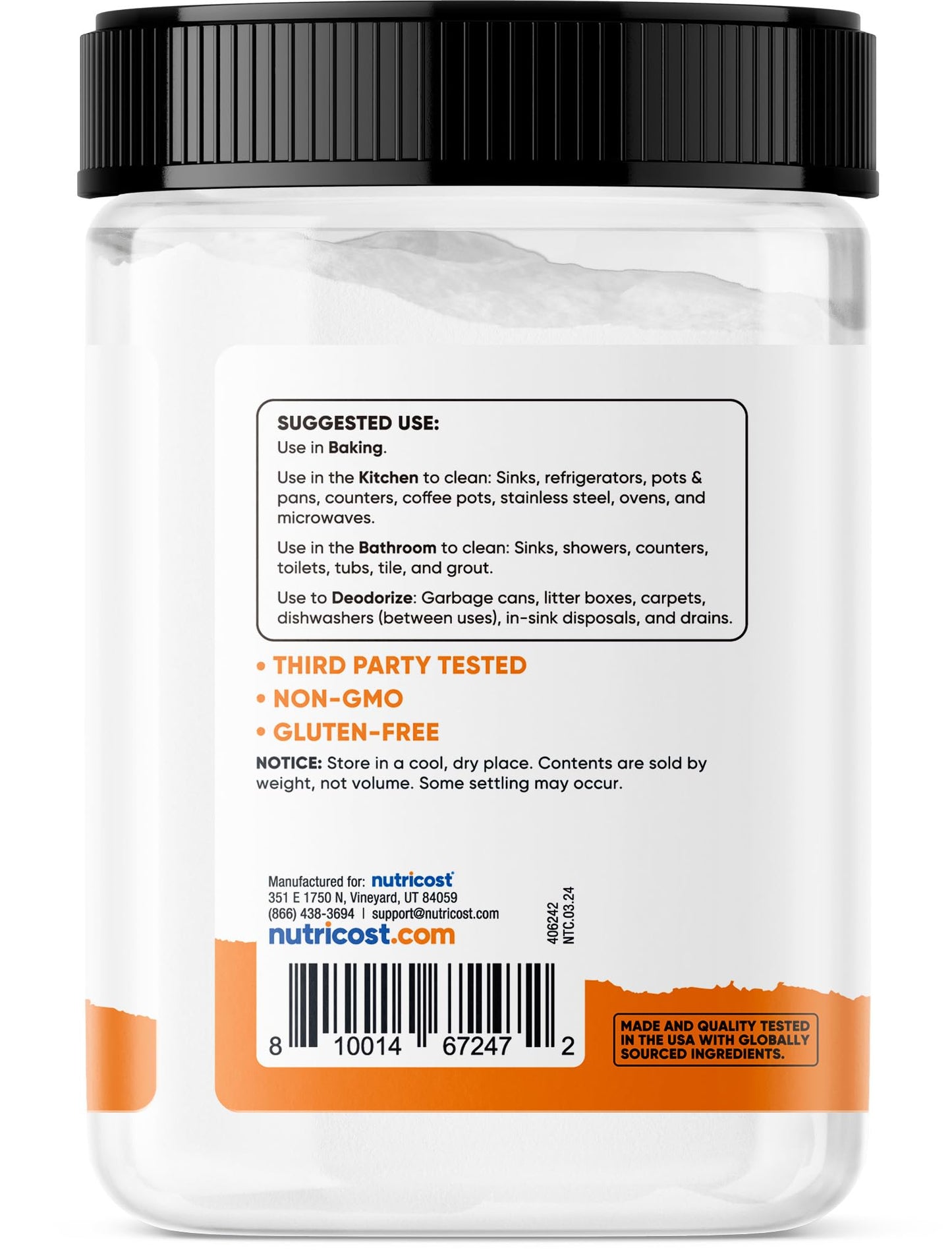 Nutricost Baking Soda (2 Lbs) - For Baking, Cleaning, Deodorizing, And More (Pantry)