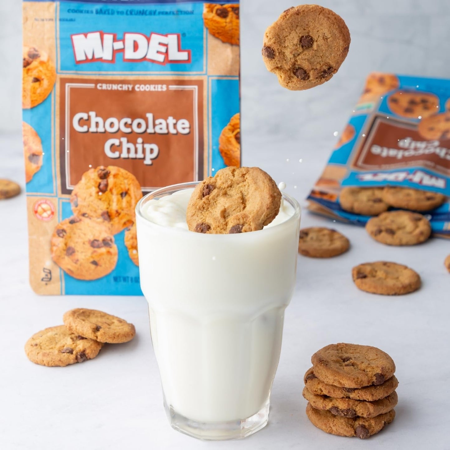 Mi-Del Chocolate Chip Cookies Gluten Free - Crunchy Chocolate Cookies - Non-Gmo Certified, 0G Trans Fat, Healthy Cookies (Pack O
