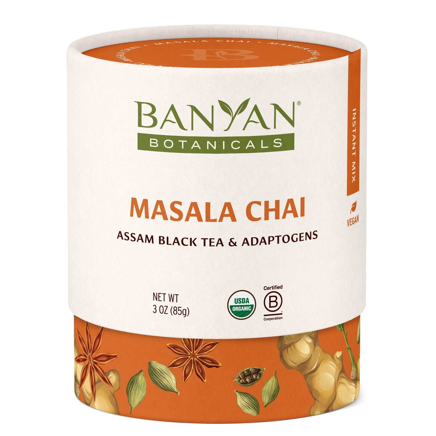 Banyan Botanicals Masala Chai - Organic Masala Chai Tea With Assam Black Tea And Adaptogenic Herbs - Moderately Caffeinated Tea