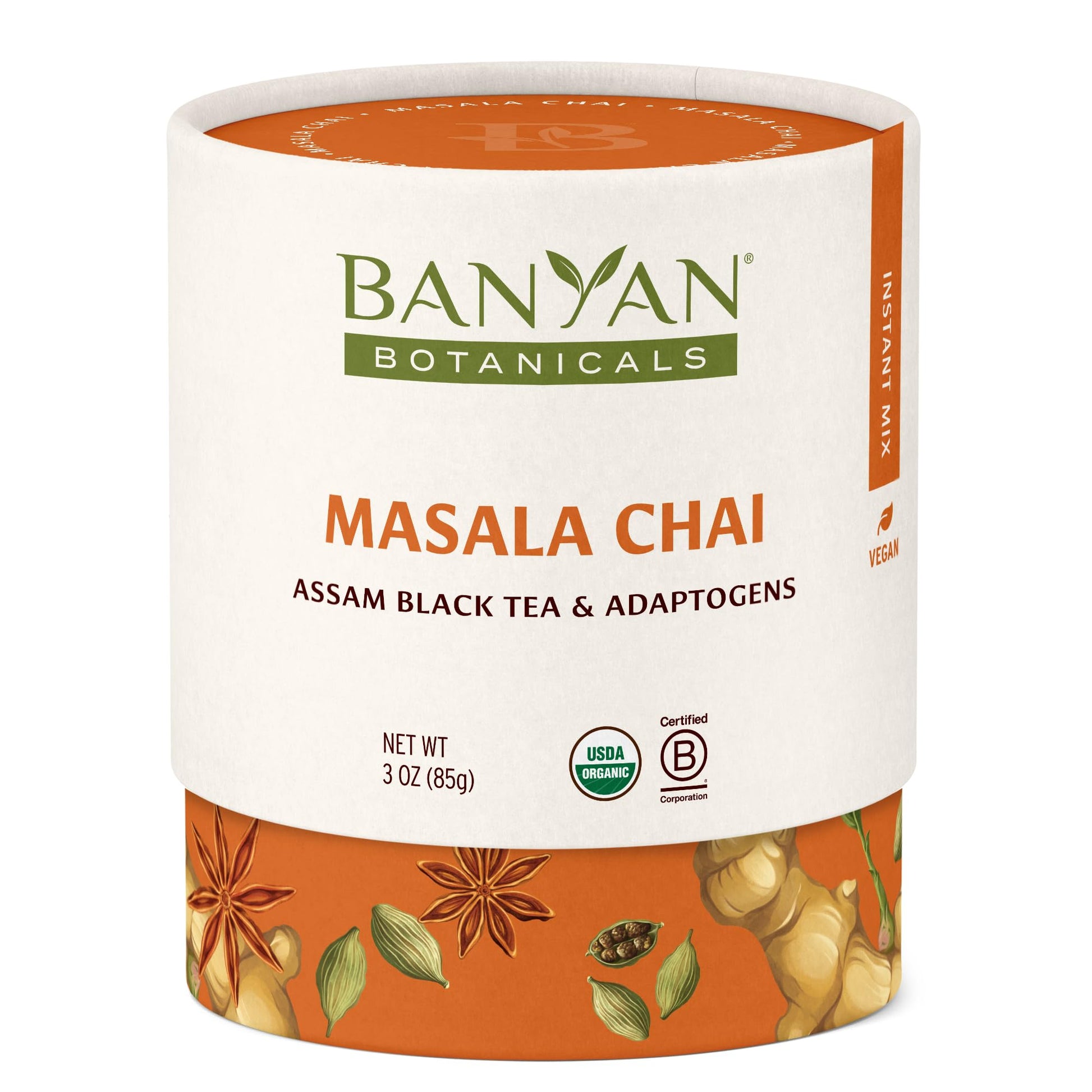 Banyan Botanicals Masala Chai - Organic Masala Chai Tea With Assam Black Tea And Adaptogenic Herbs - Moderately Caffeinated Tea