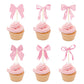 36 Pcs Bow Cupcake Toppers Suitable For Girls Birthday Party Anniversaries Baby Shower Pink Bow Birthday Cake Decorations Single