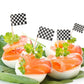 Pangda Checkered Racing Flag Toothpicks, 1.38 x 0.98 inches, Black & White, 100 Pack, Cupcake Picks for Party Decorations