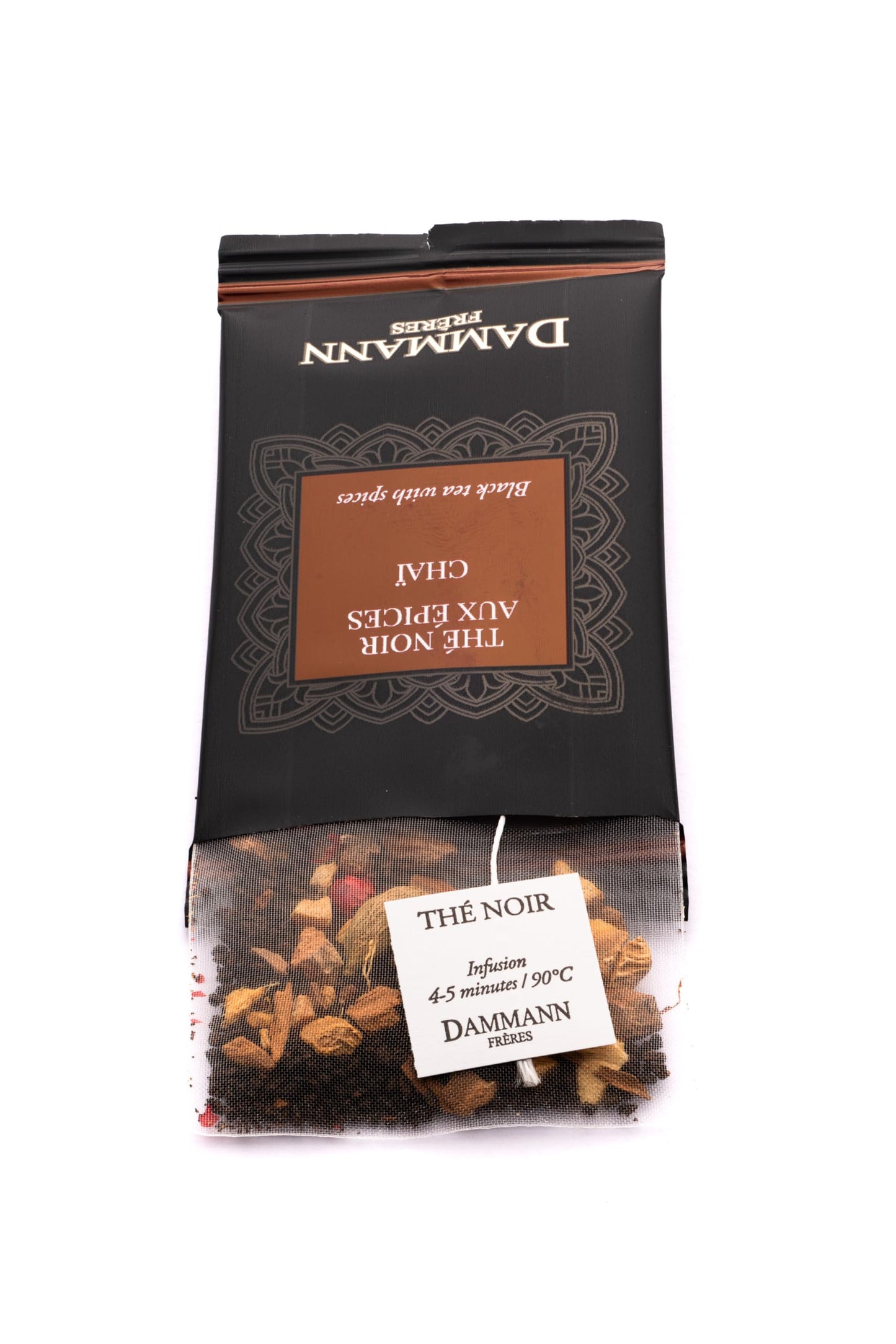 Dammann Freres Satchets, Chai Tea Bags, Premium Gourmet French Black Tea, Blend Ginger, Cinnamon, Cardamom Flavors, Individually