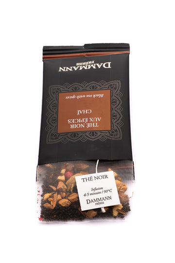 Dammann Freres Satchets, Chai Tea Bags, Premium Gourmet French Black Tea, Blend Ginger, Cinnamon, Cardamom Flavors, Individually