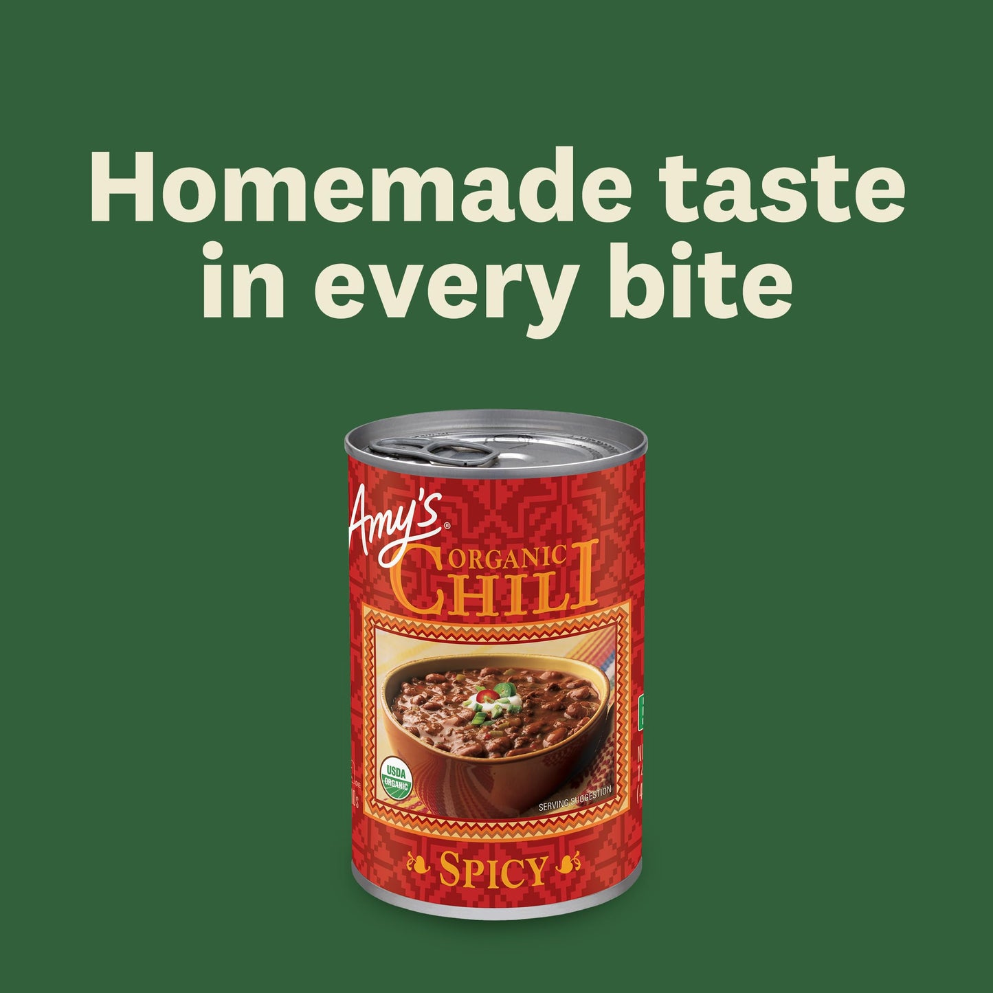 Amys Organic Chili, Vegan Spicy Chili, Gluten Free, Made With Red Beans and Tofu, 14.7 Oz