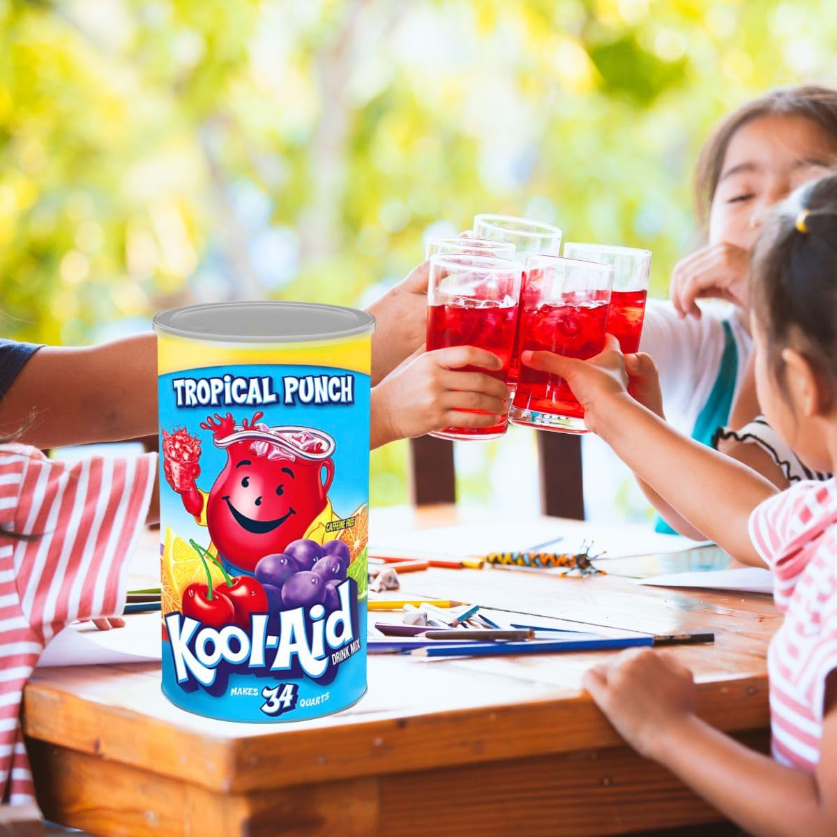 Global Basics Kool Aid Tropical Punch Flavored Powdered Drink Mix | Pack of 2 | 82.5 oz Per Canister - 165 oz TOTAL | Includes A