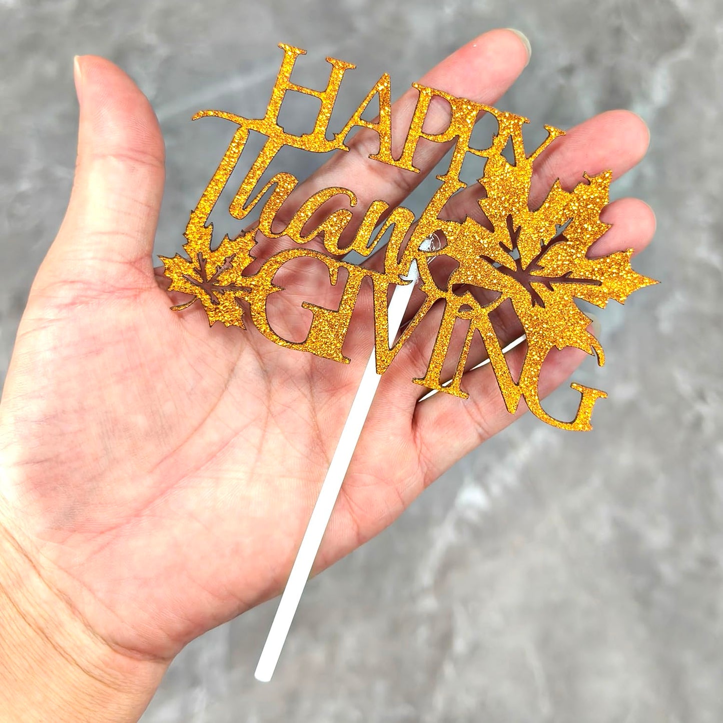 Fall Thanksgiving Day Cake Topper Happy Thanksgiving Day Cake Topper Fall Maple Leaf Cake Topper Orange Cake Decorative Party Ca
